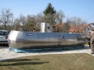 U-Boot aus Schwarzblech, selbstfahrend, Karnevalswagen