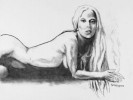 Original Charcoal Portrait of Lady Gaga Drawn and Signed by Tony Bennett