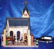 Playmobil Diorama Beerdigung mit Kirche und Bestattungswagen Leichenwagen Hearse