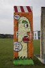 Echtes Berliner Mauer Element Segment mit Graffiti 3,5m hoch, 2,7t, DDR, Unikat