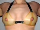 Latex BH brustoffen Rubber peephole bra transparent S-L