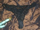 ** Private ** Black Lace Thong Large Size 16 cd/tv welcome