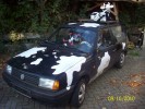 VW Polo 86 Steilheck im Kuhdesign mit Stofftieren,...