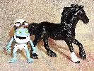 Schleich Pferd Stute 11 cm + Verrckter Crazy Frog 9 cm