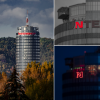 Leuchtbuchstabe "N" aus dem Schriftzug "INTERSHOP" vom Intershop Tower Jena